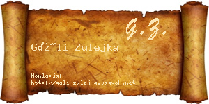 Gáli Zulejka névjegykártya